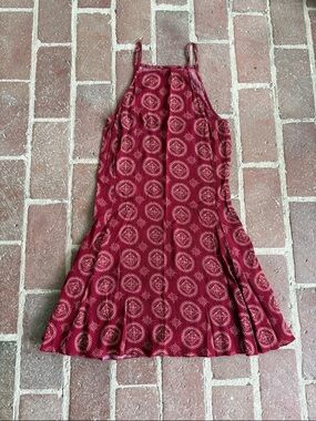 Brandy Melville Red Printed Boho Tank Dress